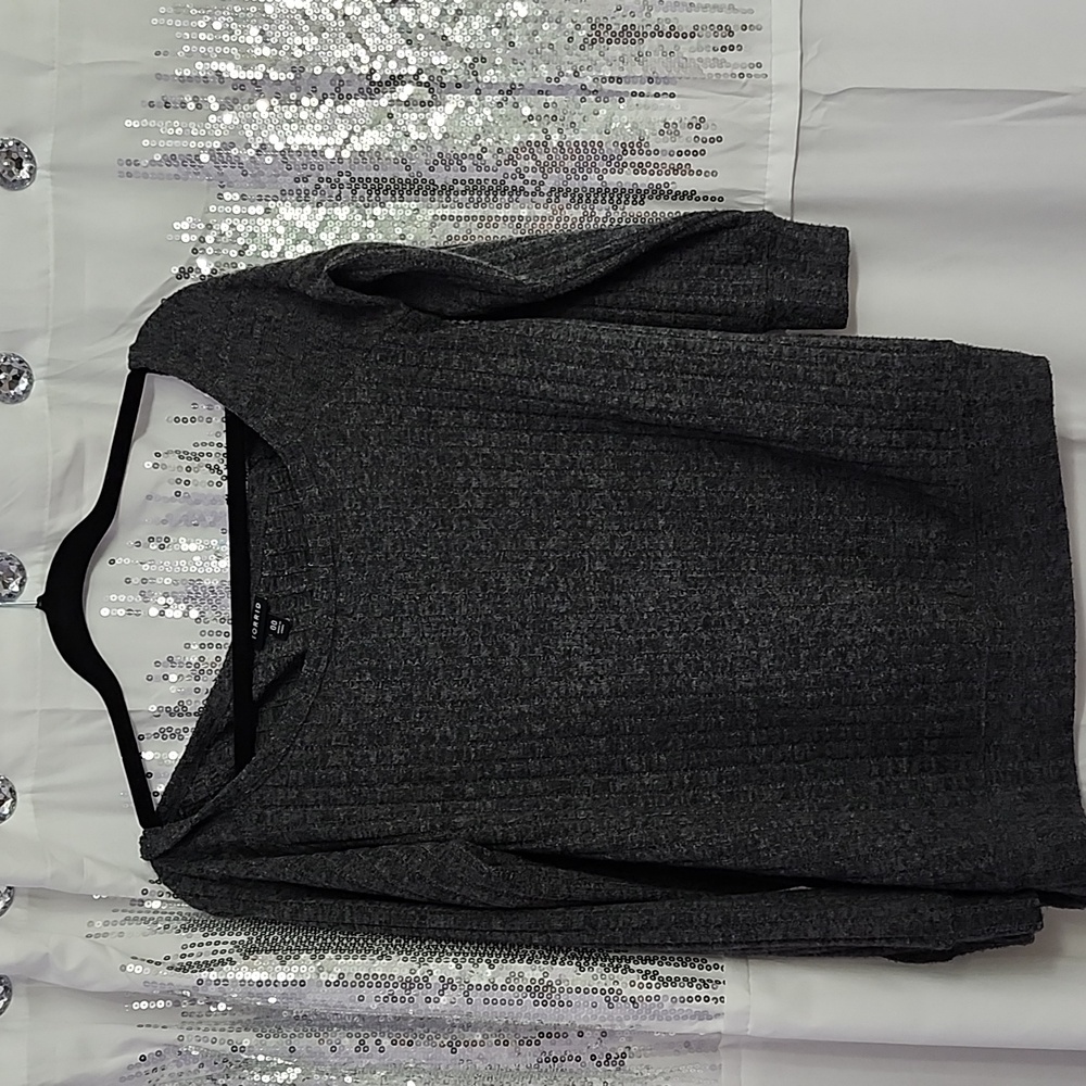 Torrid Gray off the shoulder sweater